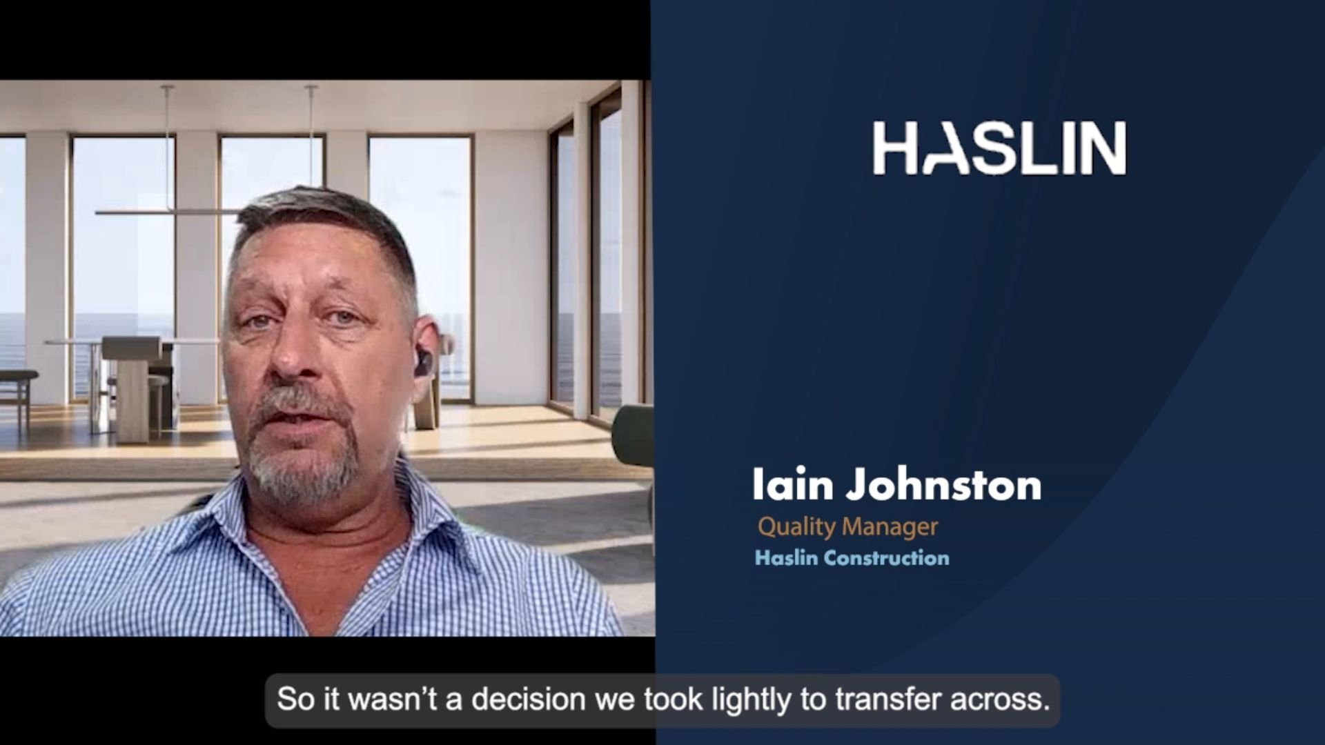 Haslin Constructions on transferring ISO certification